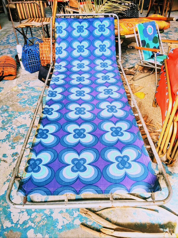 Camp bed or vintage sunbathing