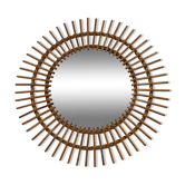 XL rattan sun mirror from the 50s/60s