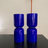 Pair vintage opaline diabolo lamps