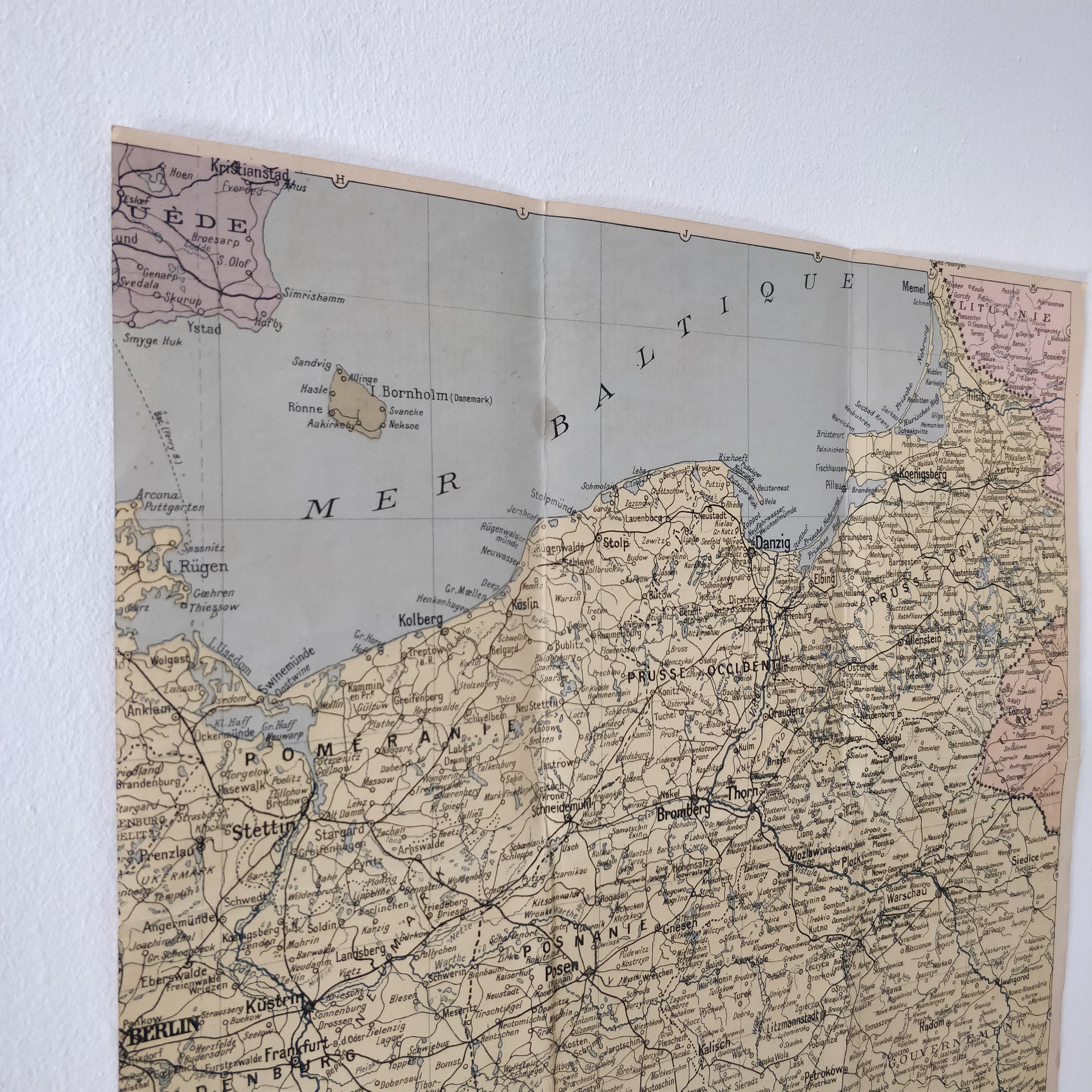 Old Germany map 49x32cm edition Blondel 1943