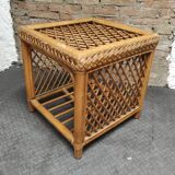 Table basse rotin vintage