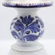 Triple candle holder in Biot earthenware with blue flower patterns