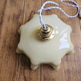 Suspension en opaline jaune pastel