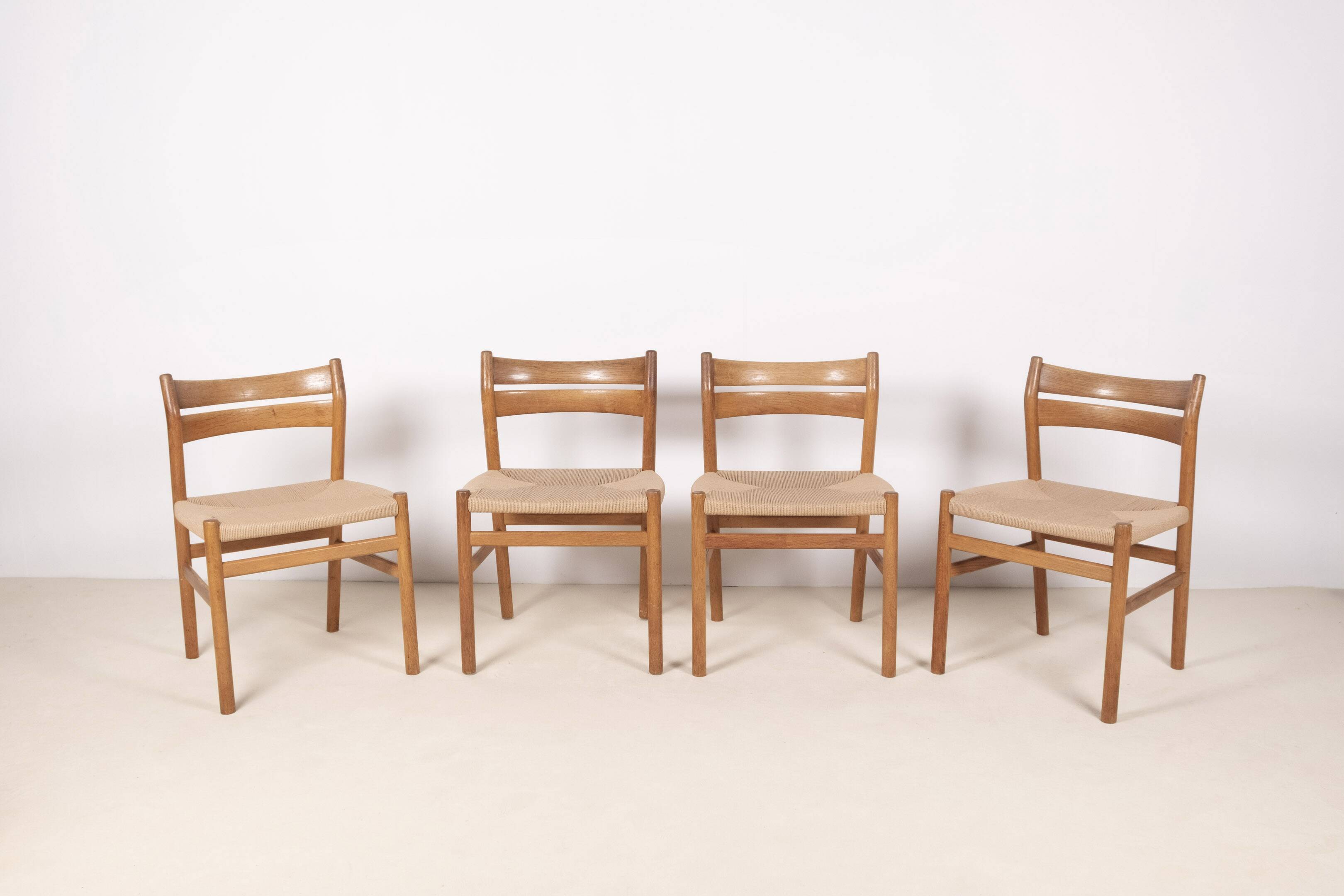 4x Chaise de salle à manger en chêne Børge Mogensen BM1, années 1950, Danemark