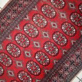 Vintage carpet Uzbek Bukhara handmade 83cm x275cm 1960s, 1C739