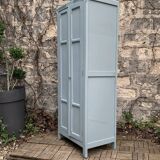 Armoire parisienne ancienne bleue grisée H154