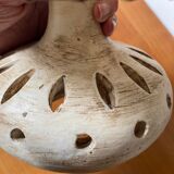 Vintage openwork ceramic lamp and lampshade in dried flowers 70