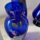 Trio de vases Art Déco bleu cobalt