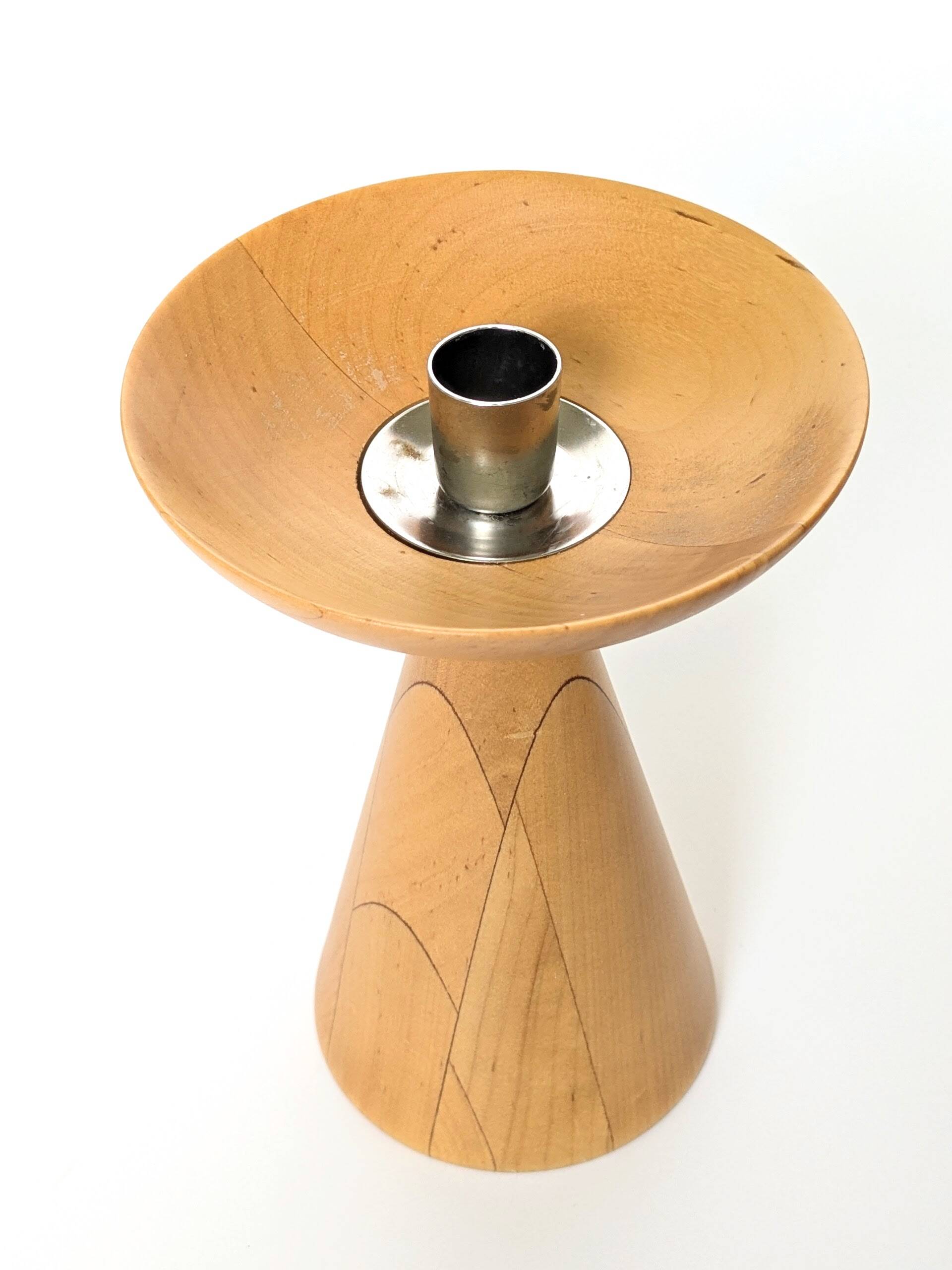 Bougeoirs en bois tourné IKEA vintage | Paire