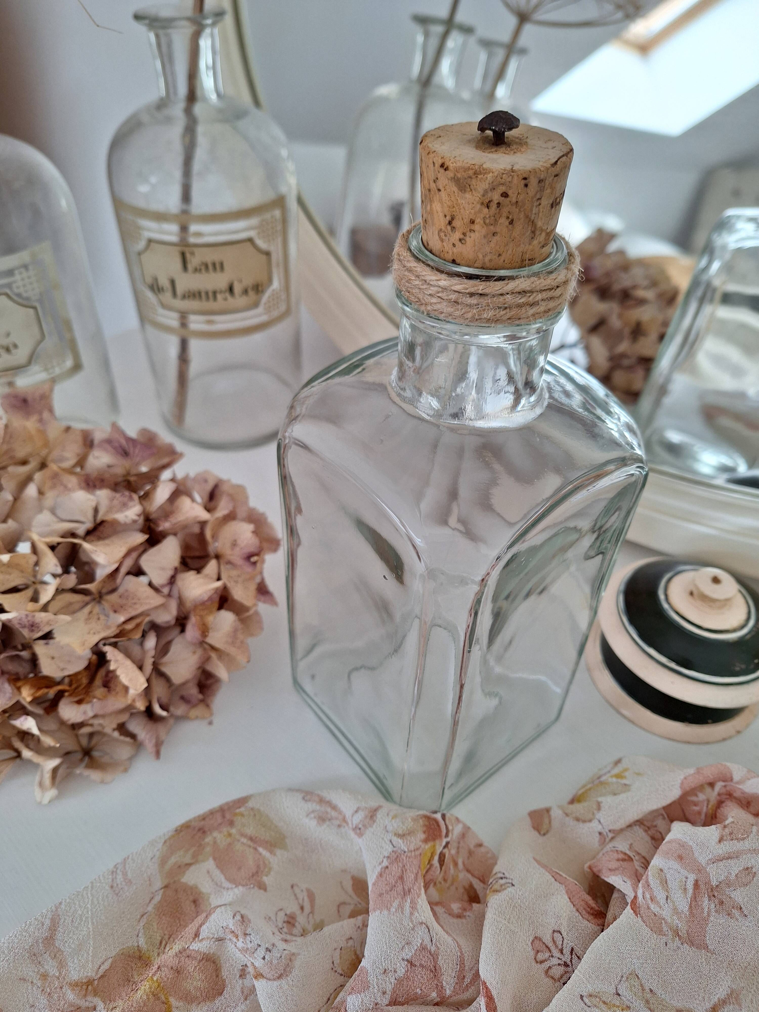 Glass bottle and cork stopper