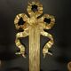 Large pair of wall sconces, bows & hunting horns, Louis XVI style - bronze