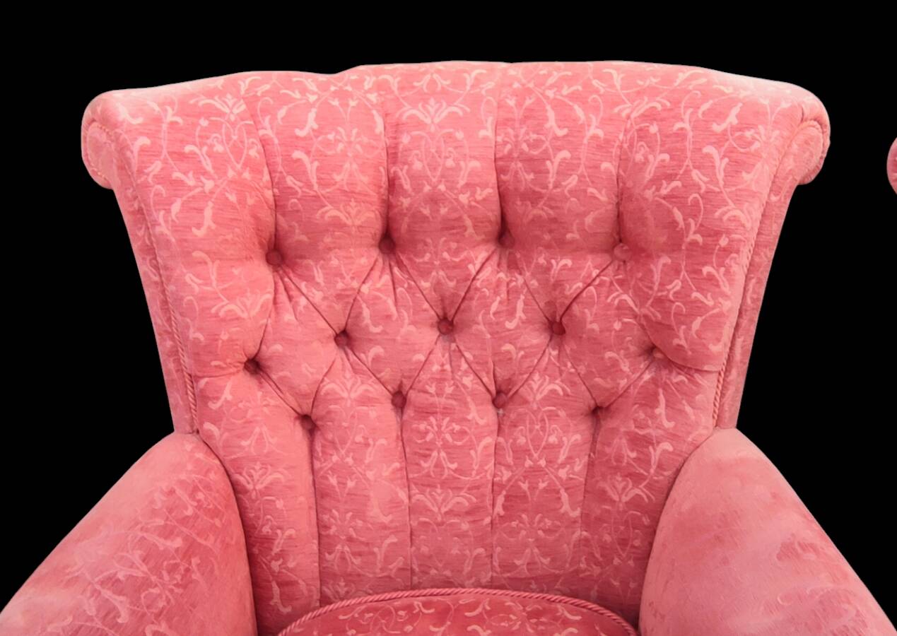 Pair of old toad armchairs