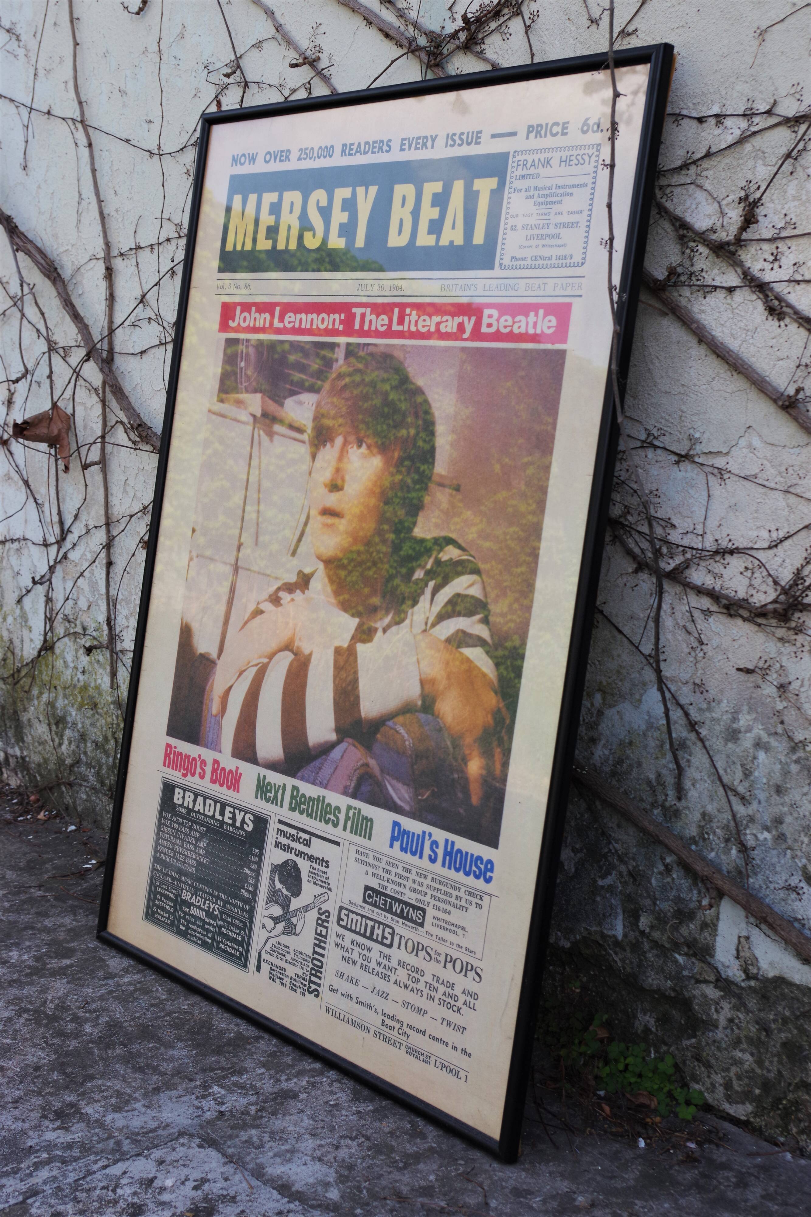 Vintage Beatles poster depicting John Lennon