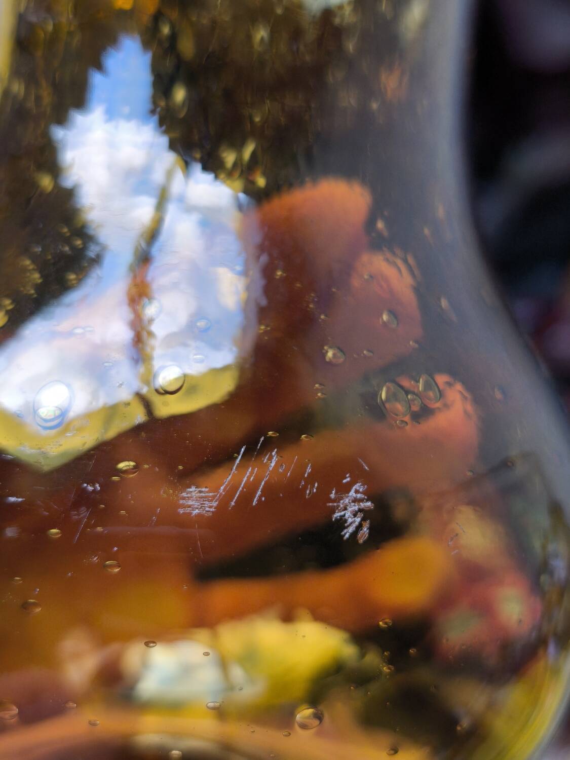 Hand-blown glass pitcher