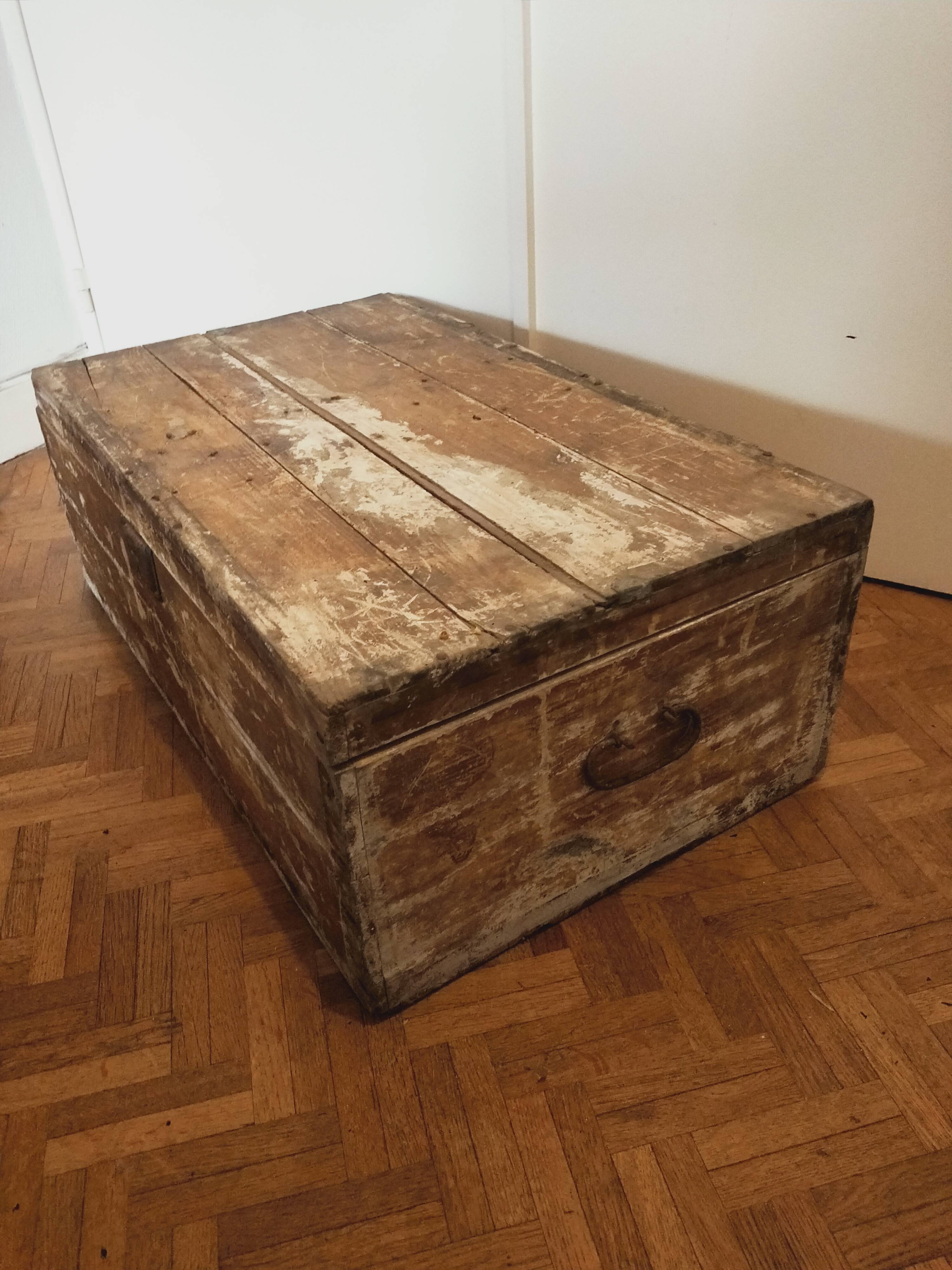 English wooden trunk