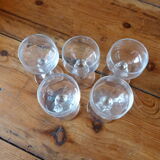 Ensemble de 5 verres à liqueur anciens