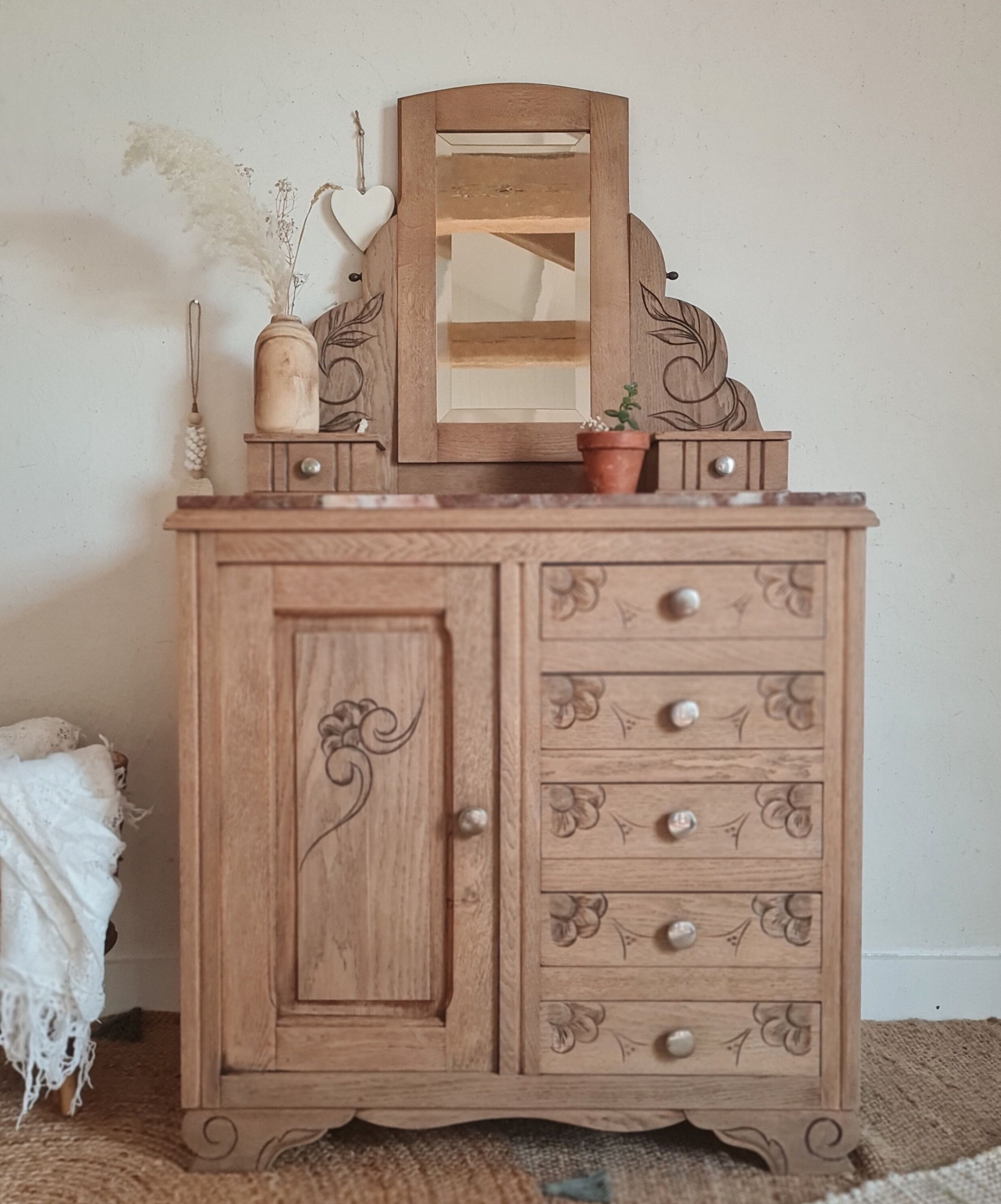 Dresser Art Deco wood brut