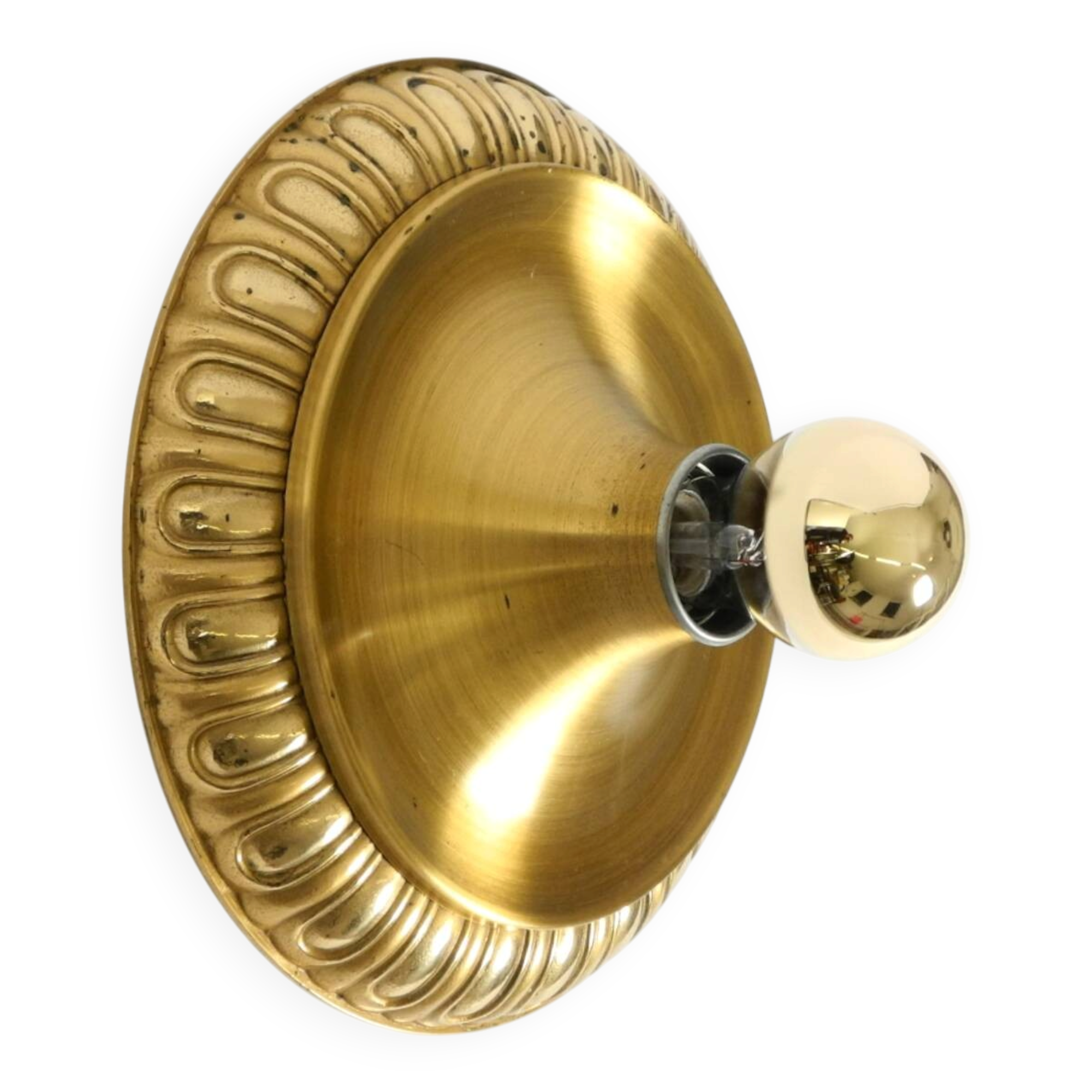 1960's Space Age Pop Art  brass and metal wall or ceiling lamp by Sölken