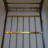 Mid-century brass and teak wall coat rack, 1960s