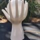 White ceramic hand lamp opaline ball 70s