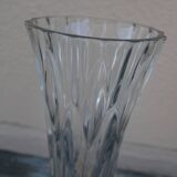 Striated glass vase
