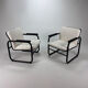 Set of two postmodern black and white armchairs, 1980s