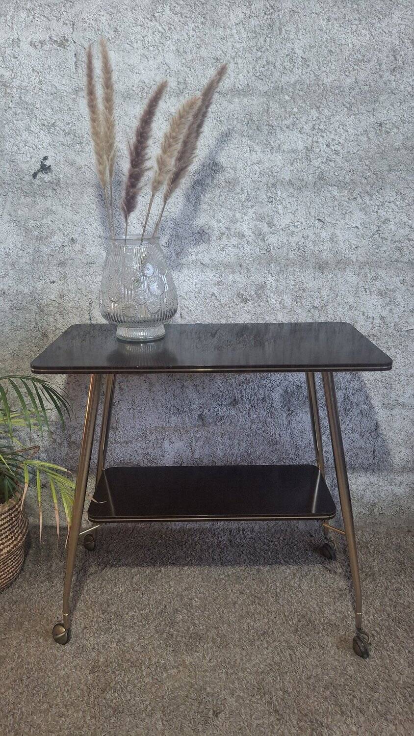 Desserte en laiton et formica annees 50/60