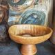 Ceramic free-form standing cup signed by La Poterie du Colombier