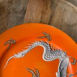 Ancienne assiette chinoise avec dragon porcelaine dragonware moriage 19 ème