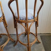 Paire de tabouret de bar en bambou 70's