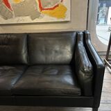 Borge Mogensen - 2-seater black leather sofa