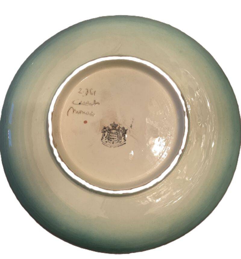 Cerart Monaco Round Plate on Small Foot Enamelled Ceramic circa 1950