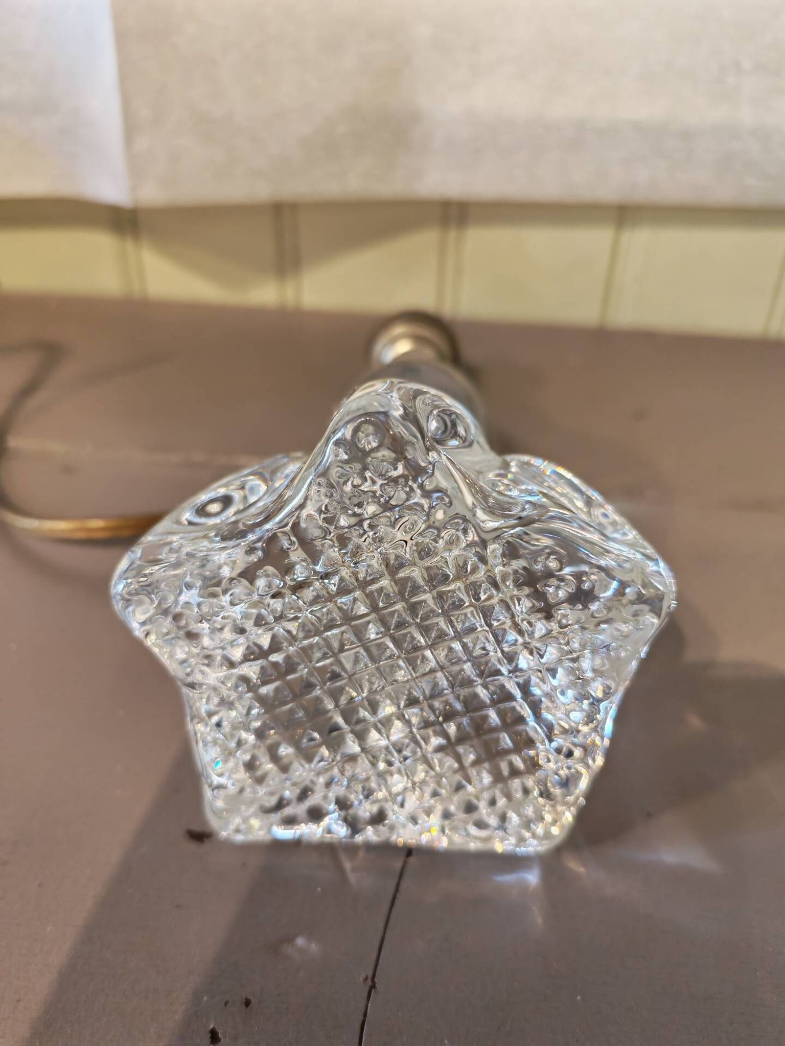 Pied de lampe vintage en verre