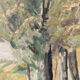 Oil on panel, undergrowth landscape