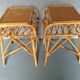 Paire de chevets en rotin vintage