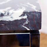 Coffee table in resin and chrome metal