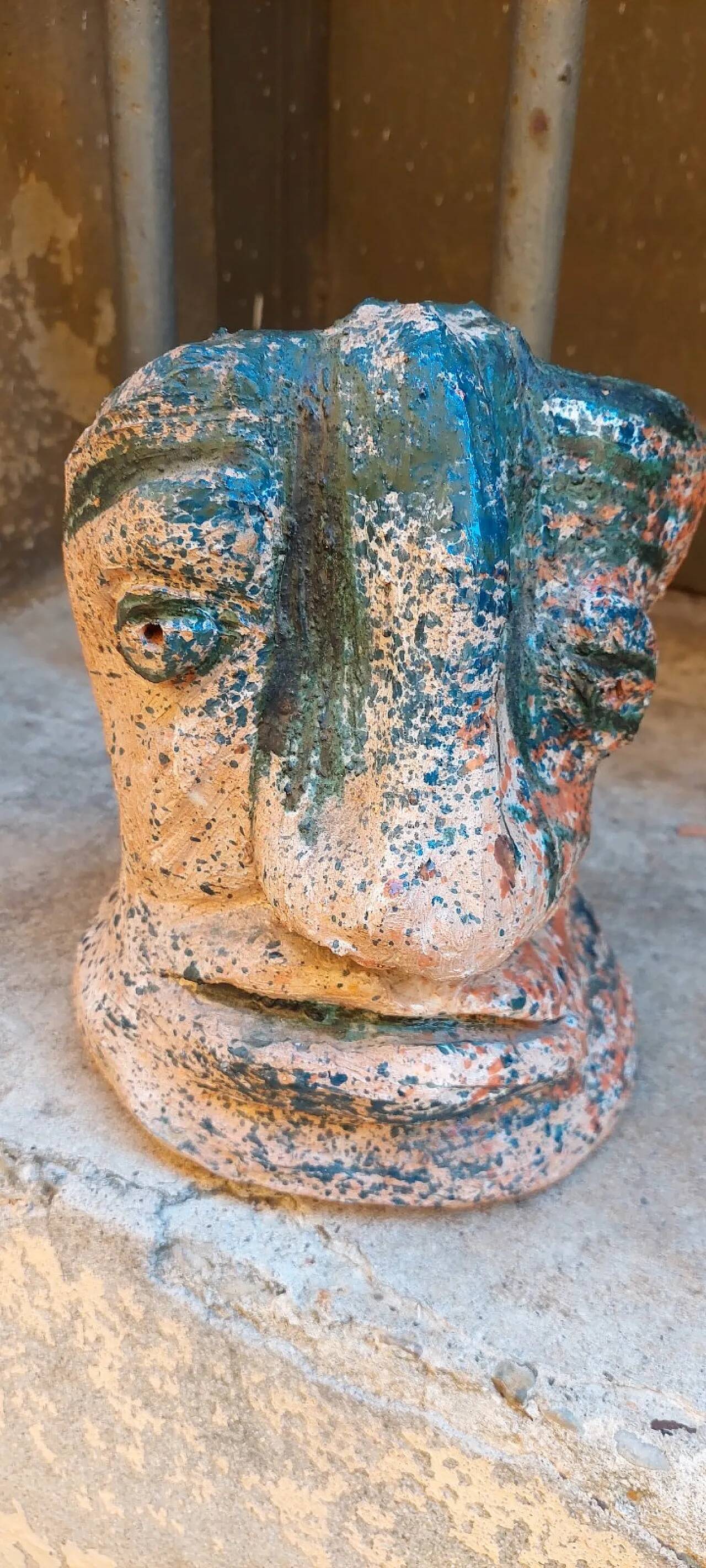 Glazed terracotta sculpture vase, late 20th century