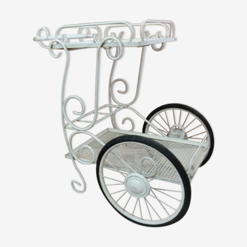 Old rolling service of wrought iron garden