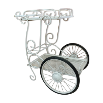 Old rolling service of wrought iron garden