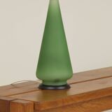Lampe "cone" en verre dépoli vert, France c. 1990