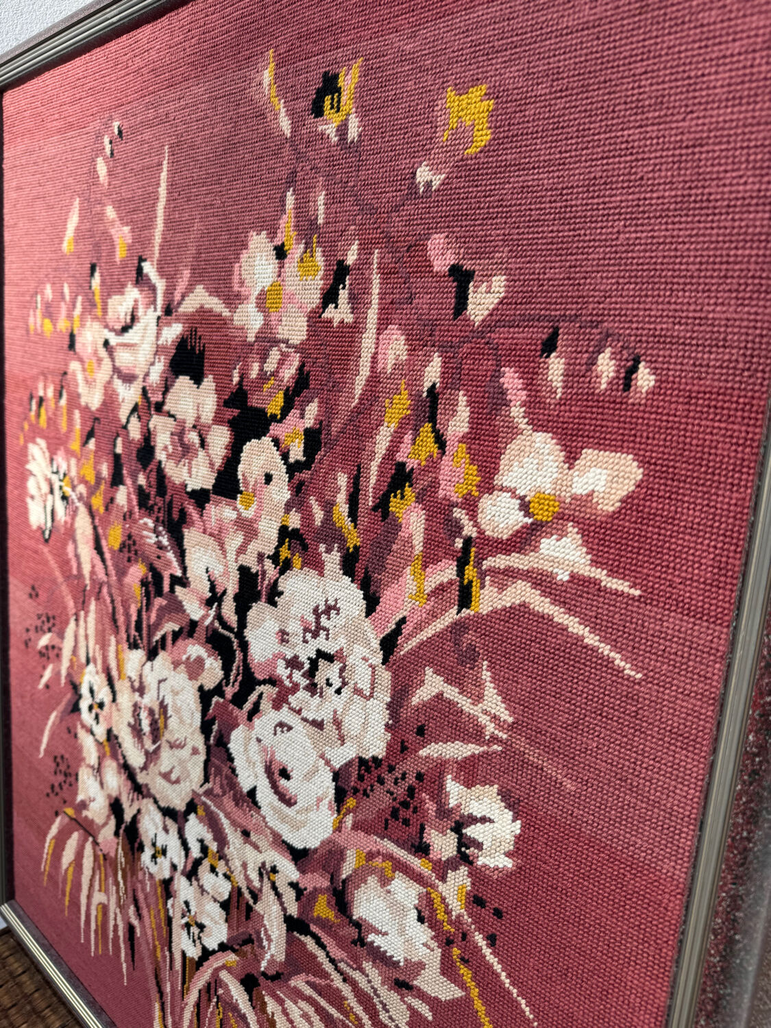 Large vintage floral tapestry