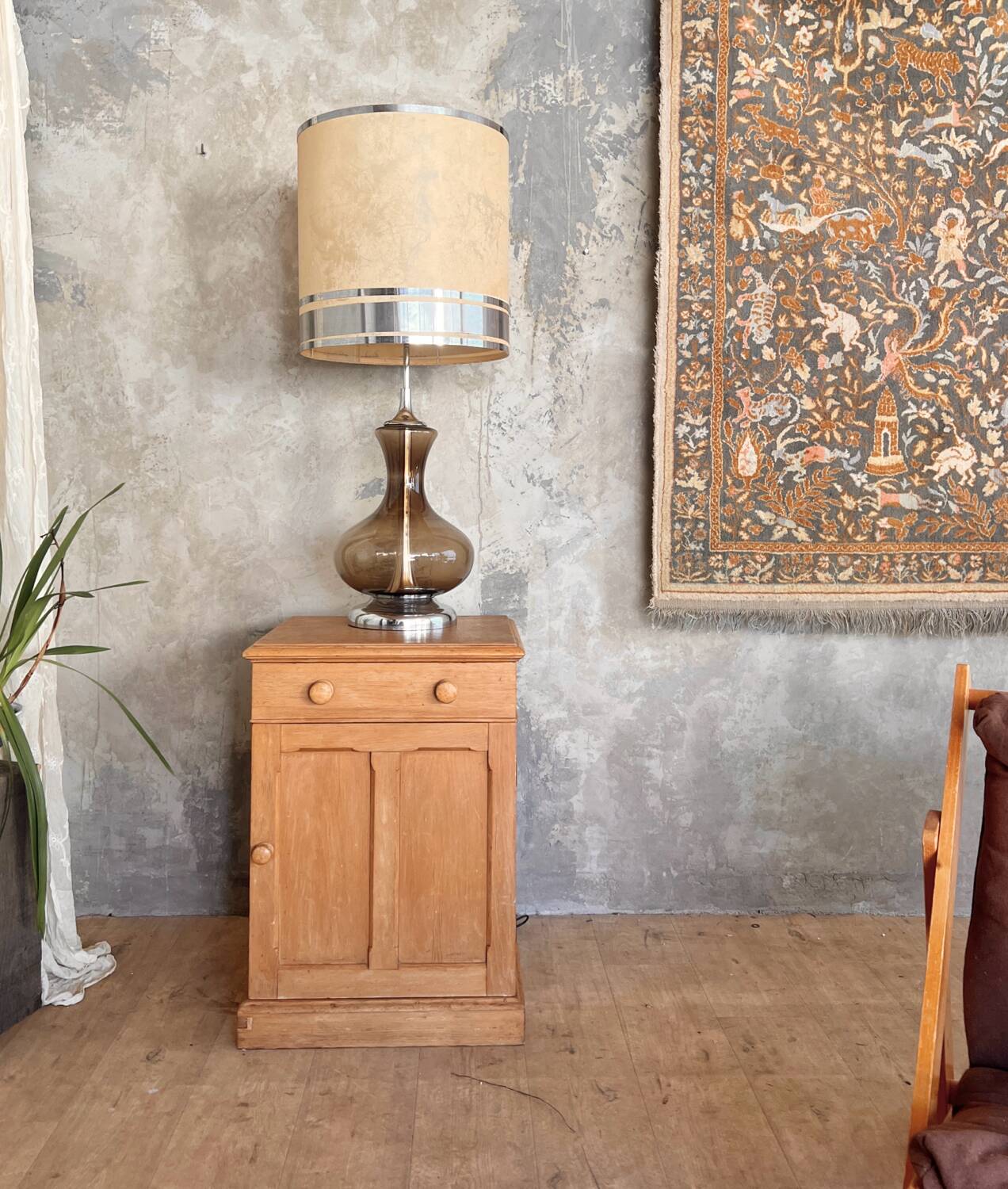 Grande lampe verre 1970