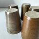 5 speckled stoneware cups from digoin (gp digoin) in brown, 1970s.