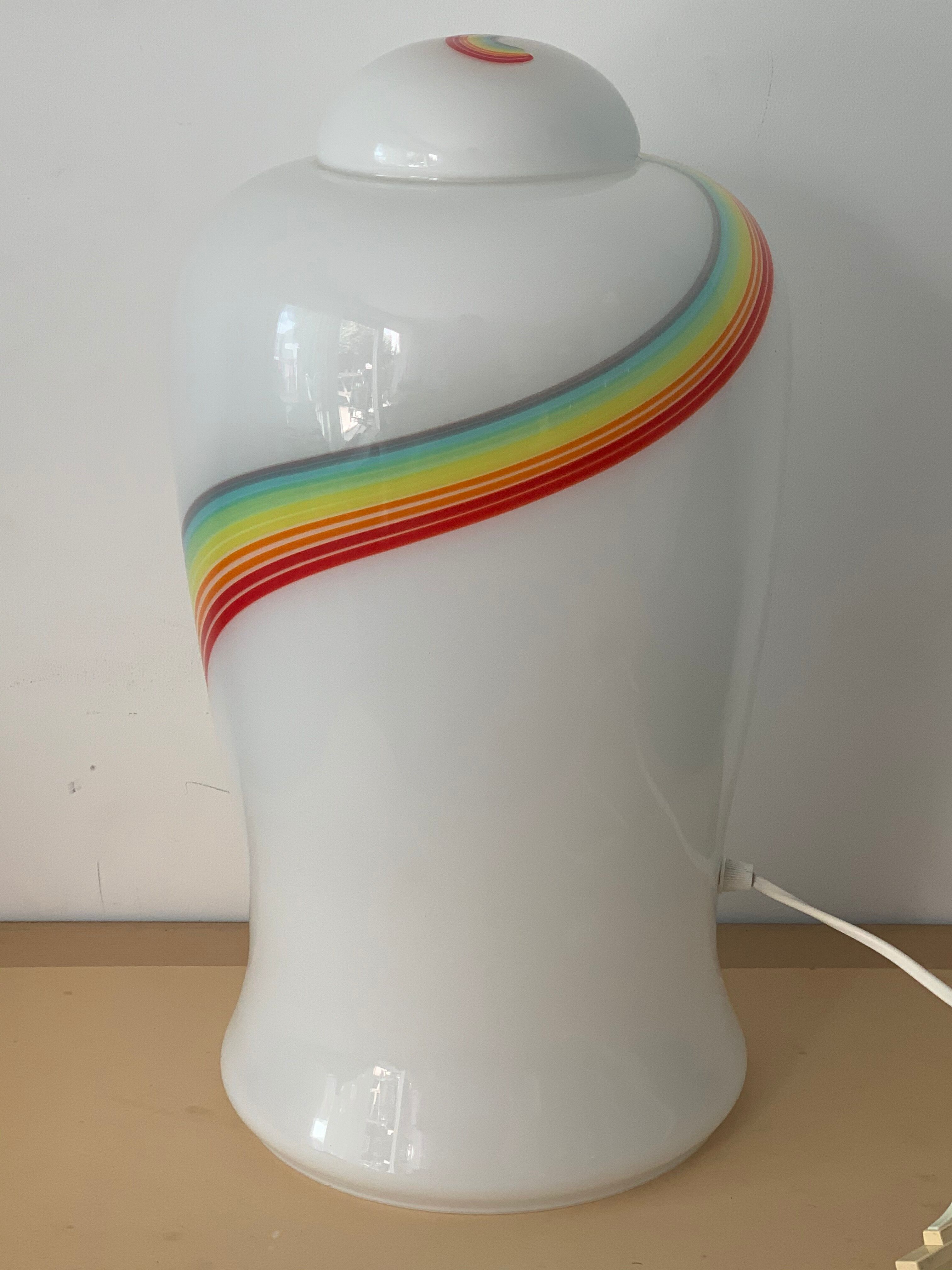 Lampe en verre Vetri Murano rainbow arc en ciel 1970