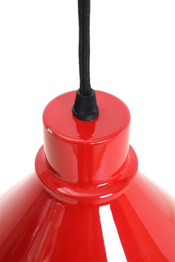 Set of 2 Nordisk Solar Compagni “Super Space” pendant lights, red, small version, Danish modern design, 1970s