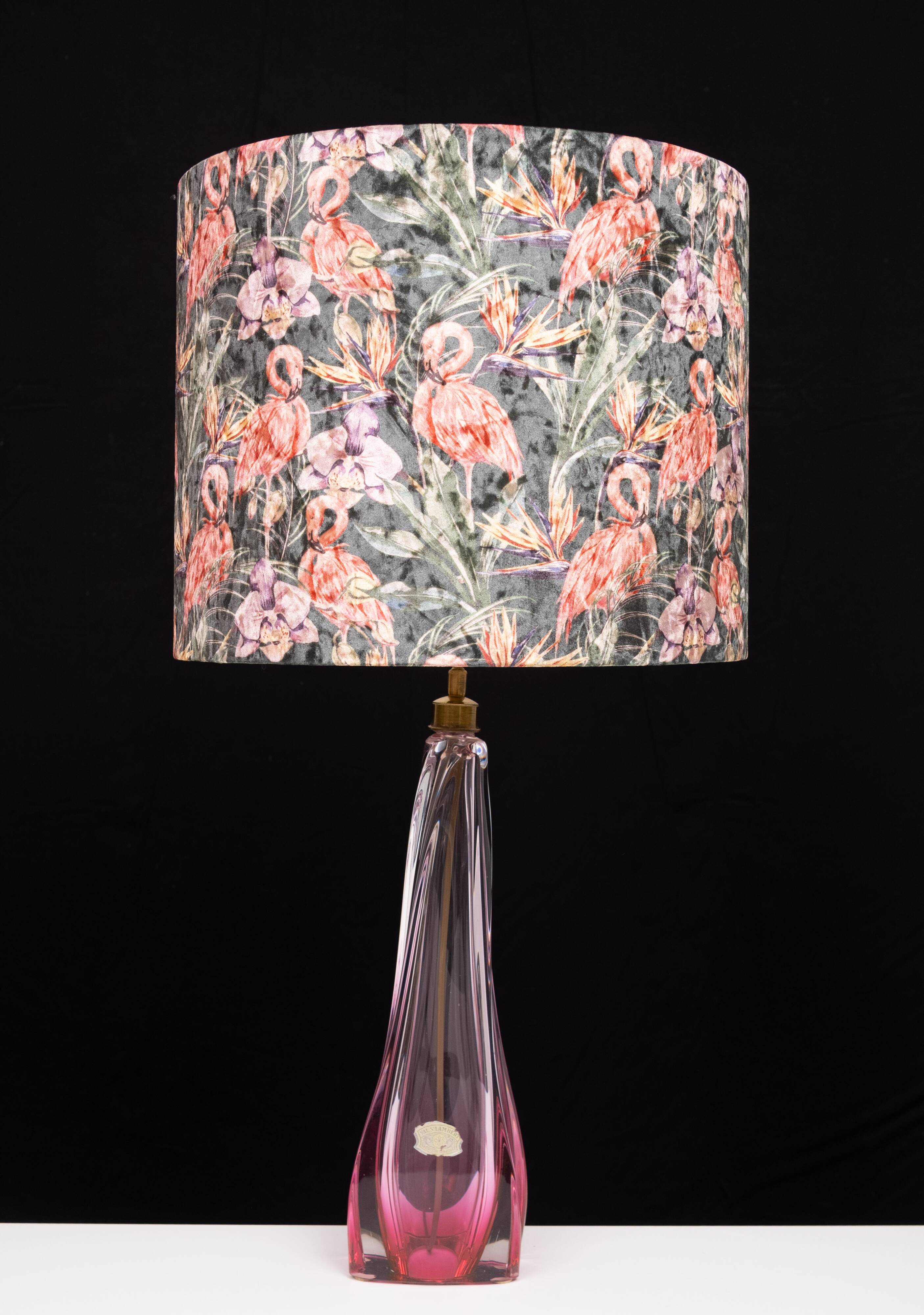 Val saint Lambert Crystal Glass Table lamp 1960s Belgium