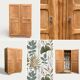 Parisian art deco wardrobe solid raw wood wardrobe