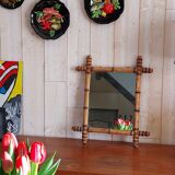 Mirror in turned wood