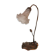 Lampe nénuphar en laiton et pâte de verre, style art nouveau.