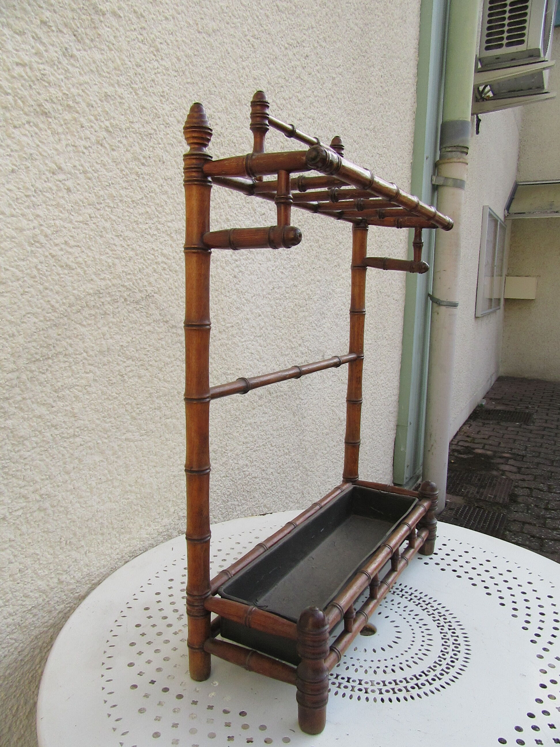 Porte parapluie en bois imitation bambou